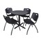 Cain Cain Round Table & Chair Set, Wood, Metal, Plastic Top, Grey TB30RNDGY47BK - alternate 1